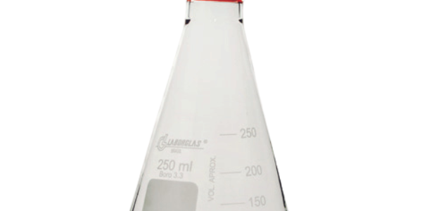 FRASCO ERLENMEYER DE VIDRO COM TAMPA DE ROSCA FRASCO ERLENMEYER DE VIDRO COM TAMPA DE ROSCA